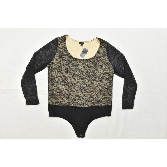NEW Torrid Women's Top Size Plus 1X 4K Blk Lace Bodysuit Fall 23 - Picture 1 of 9